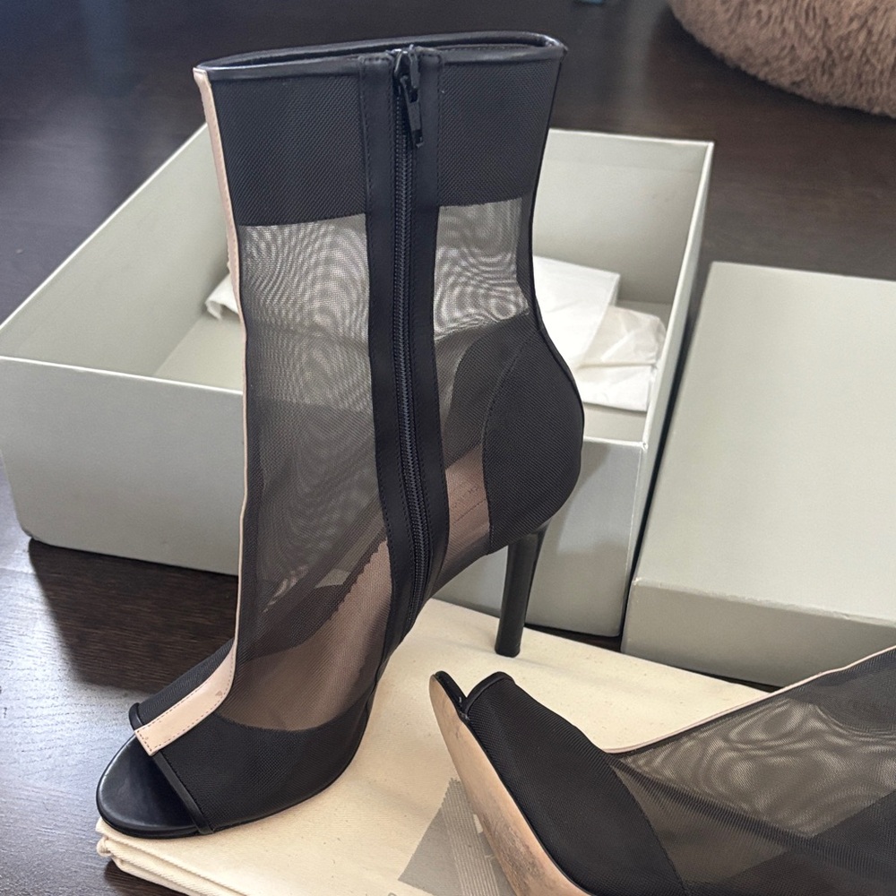 Reed Krakoff Black Nude Peeptoe Bootie